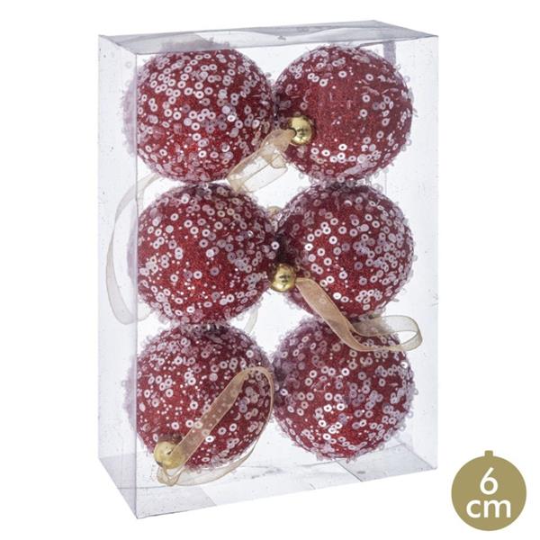 Grote foto kerstballen set 6 stuks rood 6 cm diversen overige diversen