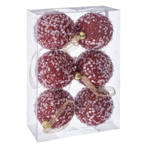 Grote foto kerstballen set 6 stuks rood 6 cm diversen overige diversen