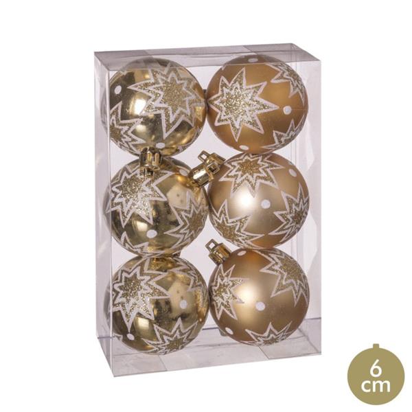 Grote foto kerstballen set 6 stuks goud 6 cm diversen overige diversen