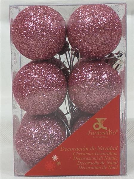 Grote foto kerstballen set 12 stuks roze 4cm diversen overige diversen