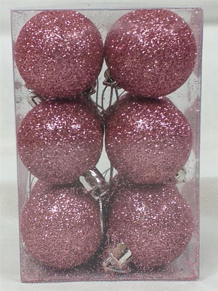Grote foto kerstballen set 12 stuks roze 4cm diversen overige diversen