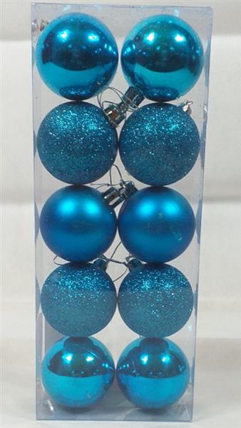 Grote foto kerstballen set 10 stuks blauw 5cm diversen overige diversen
