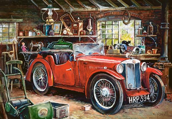 Grote foto vintage garage castorland c 104574 kinderen en baby puzzels