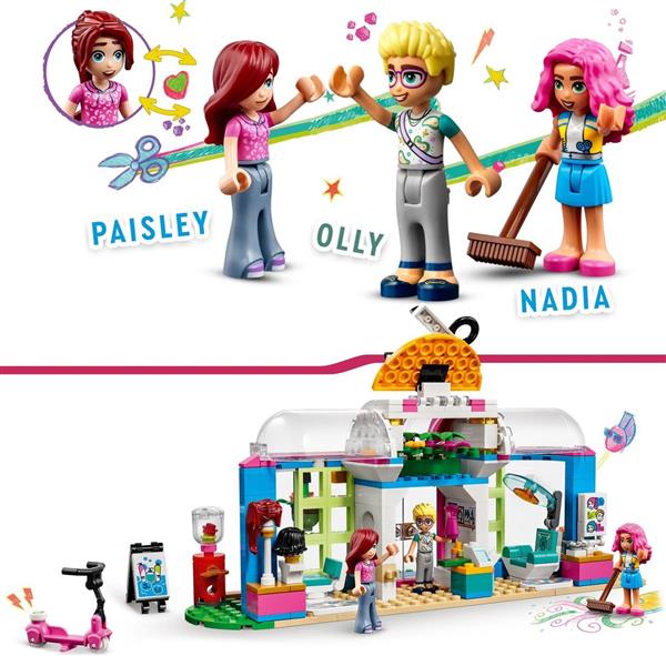 Grote foto lego friends kapper 41743 kinderen en baby duplo en lego