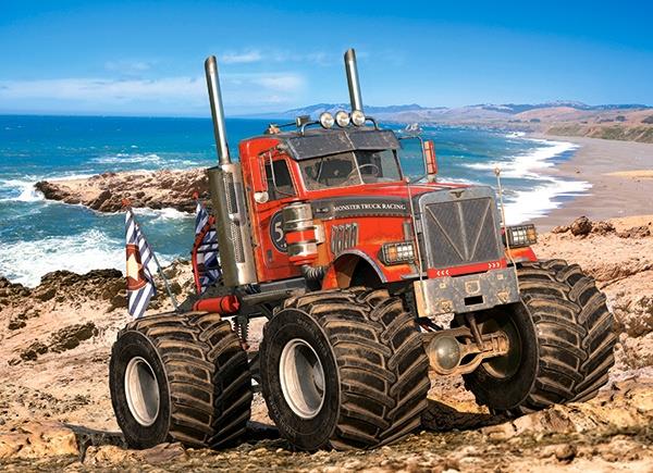 Grote foto monster truck on the rocky coast castorland b 222100 kinderen en baby puzzels