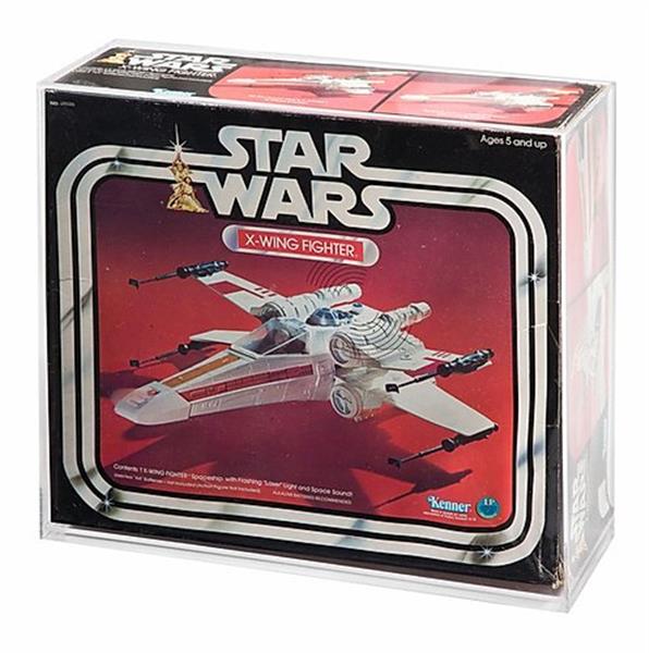 Grote foto custom order star wars esb rotj x wing boxed vehicle display case verzamelen speelgoed