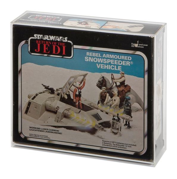 Grote foto custom order star wars esb rotj palitoy euro snowspeeder boxed vehicle display case verzamelen speelgoed