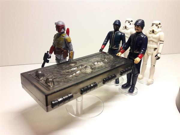 Grote foto star wars horizontale carbonite block stand potf1 potf2 and slave 1 verzamelen speelgoed