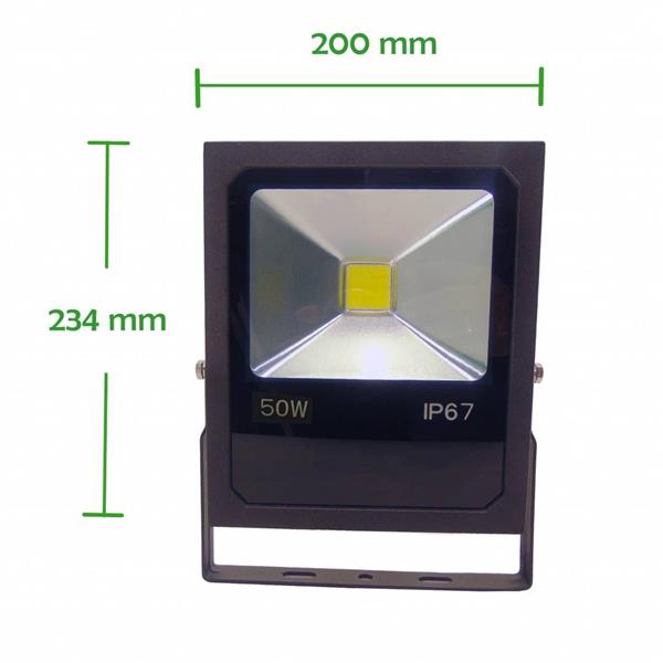 Grote foto led bouwlamp 50 watt 4000k helder wit ip67 crius tuin en terras verlichting