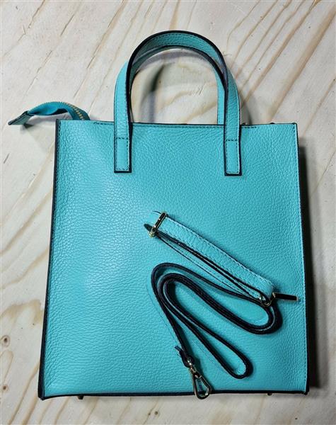 Grote foto sara italiaans leren handtas turquoise sieraden tassen en uiterlijk damestassen