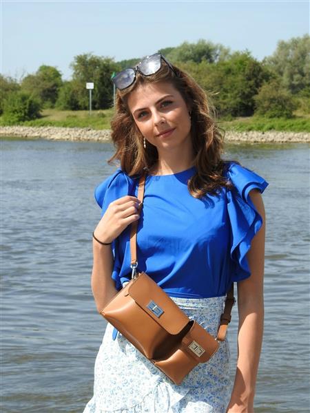 Grote foto billy schoudertas dubbel cognac van italiaans leer sieraden tassen en uiterlijk damestassen