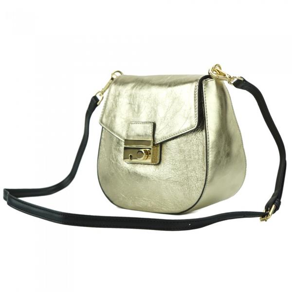 Grote foto valentina crossbody tas goud metallic van italiaans leer sieraden tassen en uiterlijk damestassen