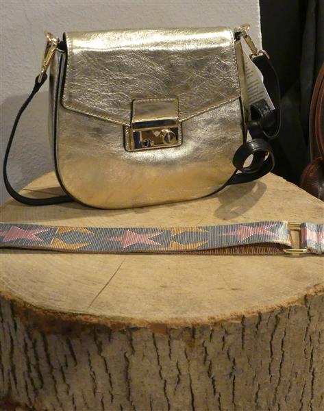 Grote foto valentina crossbody tas goud metallic van italiaans leer sieraden tassen en uiterlijk damestassen