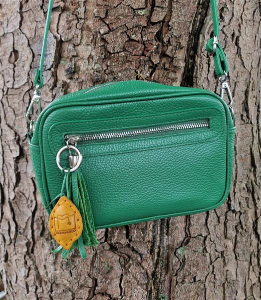 Grote foto tiara sportief crossbodytasje groen italiaans kalfsleer sieraden tassen en uiterlijk damestassen