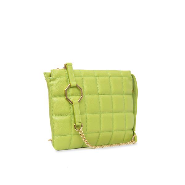 Grote foto iza schoudertasje groen echt leer italiaans designer merk anna virgili sieraden tassen en uiterlijk damestassen