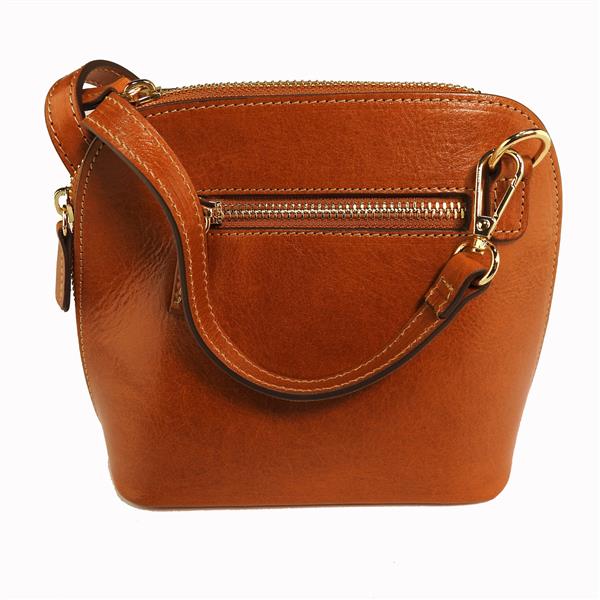 Grote foto adriana italiaanse crossbody tas cognac met goudkleurige details sieraden tassen en uiterlijk damestassen