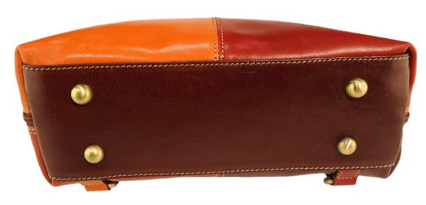 Grote foto marloes italiaans leren rugtas groot colour blocking met productiefoutje sieraden tassen en uiterlijk rugtassen