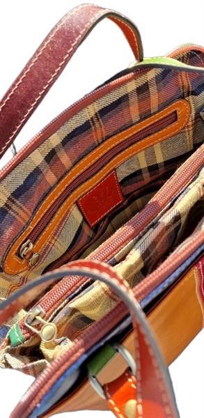Grote foto marloes italiaans leren rugtas groot colour blocking met productiefoutje sieraden tassen en uiterlijk rugtassen