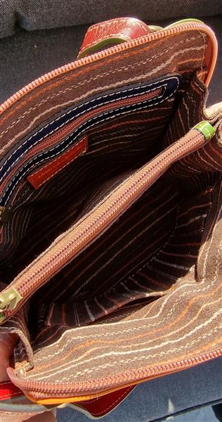 Grote foto marianne italiaans leren rugtas klein colour blocking sieraden tassen en uiterlijk rugtassen