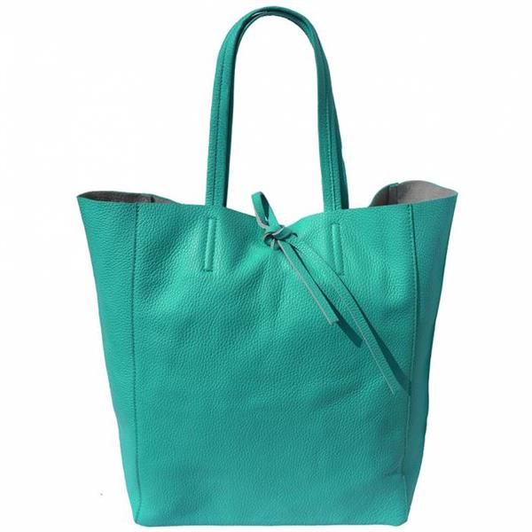 Grote foto bianca italiaans leren shopper turquoise sieraden tassen en uiterlijk damestassen