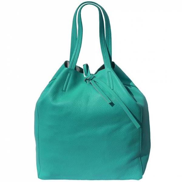 Grote foto bianca italiaans leren shopper turquoise sieraden tassen en uiterlijk damestassen