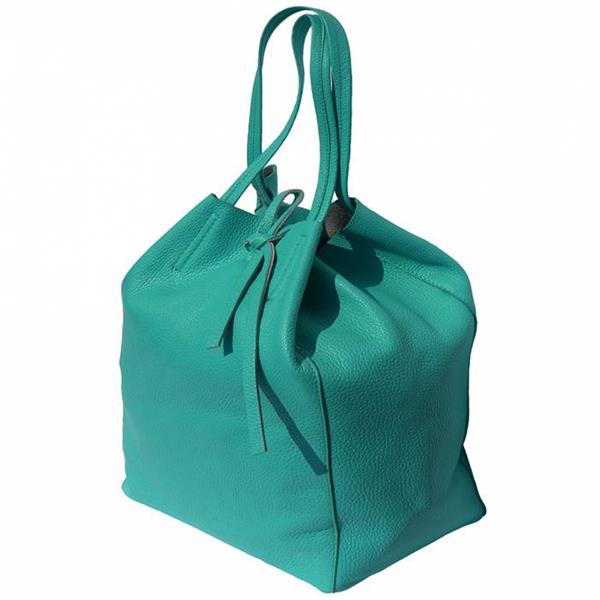 Grote foto bianca italiaans leren shopper turquoise sieraden tassen en uiterlijk damestassen