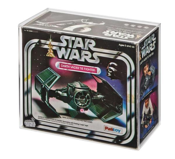 Grote foto custom order star wars palitoy kenner darth vader tie fighter acrylic display case verzamelen speelgoed
