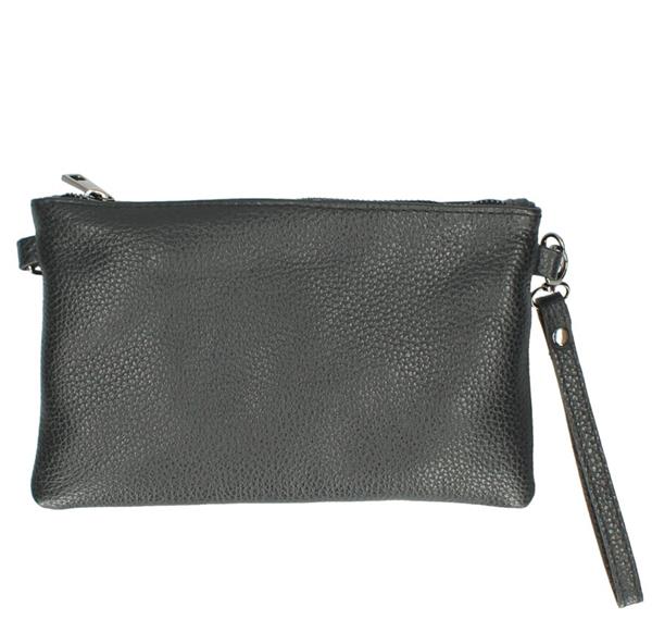 Grote foto melissa italiaans leren clutch zwart met afneembaar schouderriempje sieraden tassen en uiterlijk damestassen