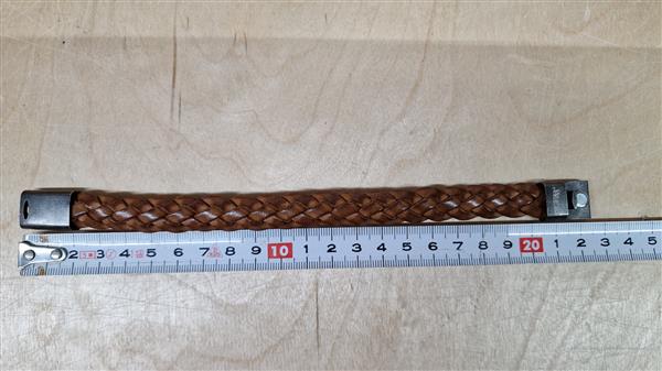 Grote foto thomss no. 2 gevlochten leren herenarmband cognac 22 5 cm sieraden tassen en uiterlijk armbanden voor haar