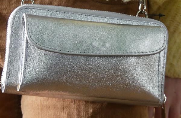 Grote foto belinda italiaans leren portemonneetasje met telefoonvak zilver sieraden tassen en uiterlijk damestassen