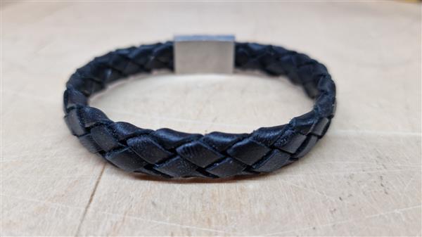 Grote foto thomss no. 5 robuust leren herenarmband zwart 22 5 cm sieraden tassen en uiterlijk armbanden voor haar