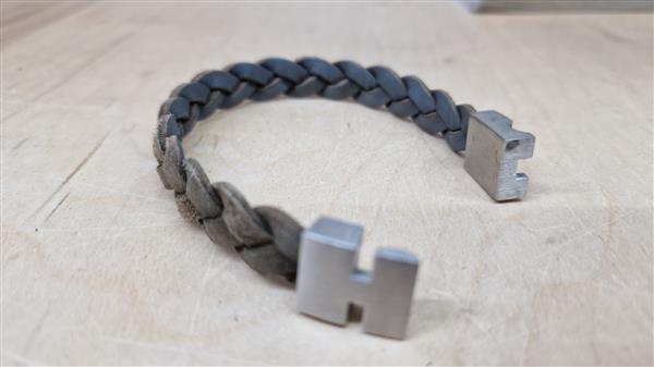 Grote foto thomss no. 14 leren herenarmband stoer gevlochten bruin grijs 20 5 cm sieraden tassen en uiterlijk armbanden voor haar