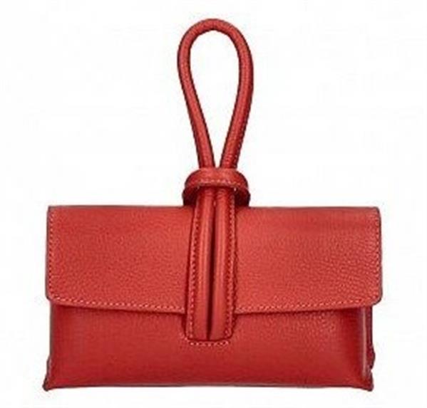 Grote foto sorella italiaans leren clutch rood met afneembare schouderriem sieraden tassen en uiterlijk damestassen