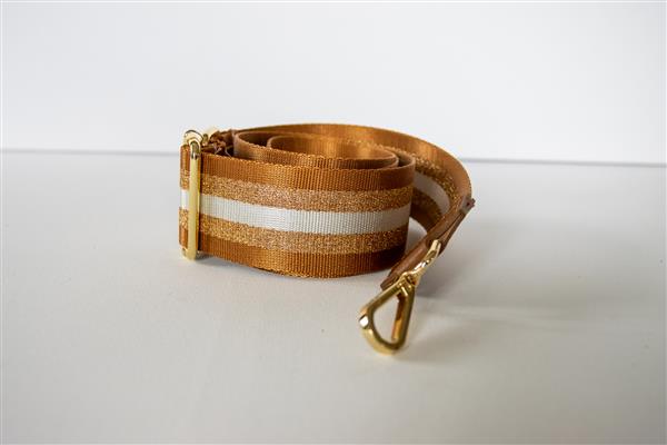 Grote foto bagstrap cognac gestreept leer polyester sieraden tassen en uiterlijk damestassen