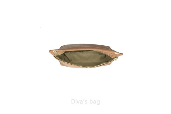Grote foto carlotta klein leren schoudertasje brons made in italy sieraden tassen en uiterlijk damestassen