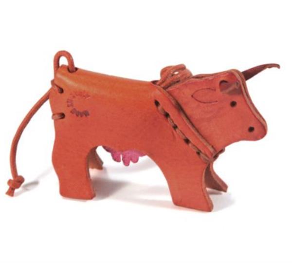 Grote foto leren sleutelhanger koe handgemaakt in itali verzamelen overige verzamelingen