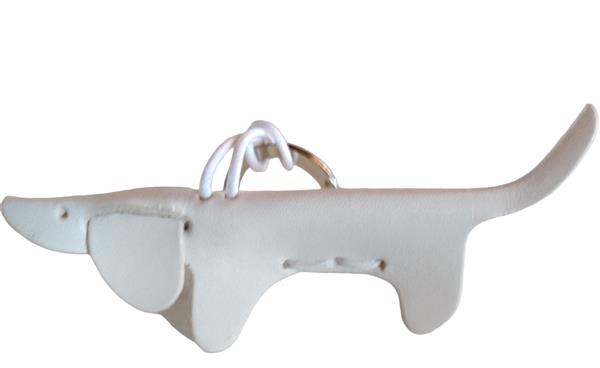 Grote foto leuke leren sleutelhanger teckel hond handgemaakt in itali verzamelen overige verzamelingen