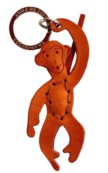 Grote foto leren sleutelhanger aap handgemaakt in itali verzamelen overige verzamelingen