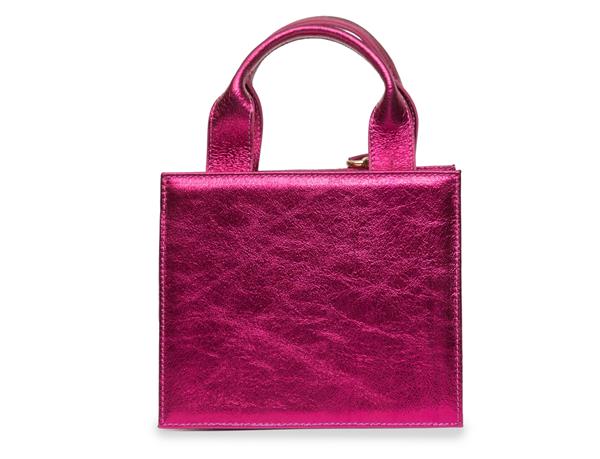 Grote foto irama klein leren handtasje fuchsia designermerk anna virgili made in italy sieraden tassen en uiterlijk damestassen