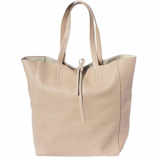 Grote foto bianca italiaans leren shopper licht taupe sieraden tassen en uiterlijk damestassen