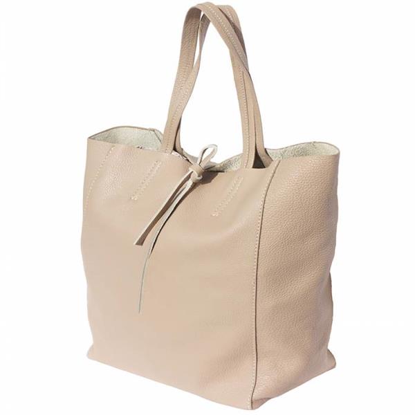 Grote foto bianca italiaans leren shopper licht taupe sieraden tassen en uiterlijk damestassen