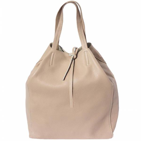 Grote foto bianca italiaans leren shopper licht taupe sieraden tassen en uiterlijk damestassen