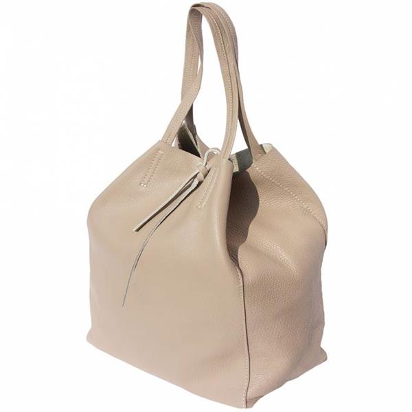 Grote foto bianca italiaans leren shopper licht taupe sieraden tassen en uiterlijk damestassen