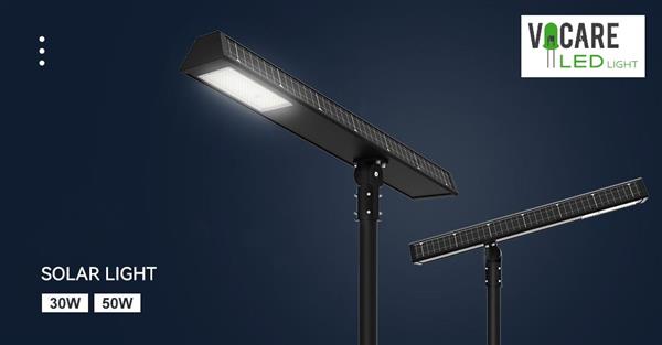 Grote foto vocare monza led solar lantaarnpaal armatuur 30 w drievoudig zonnepaneel zakelijke goederen overige zakelijke goederen