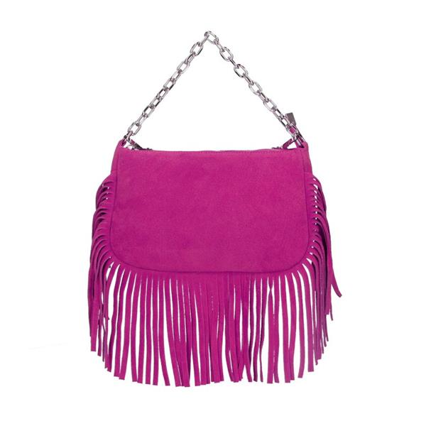 Grote foto clarissa ibizastijl su de handtas met franjes fuchsia sieraden tassen en uiterlijk damestassen