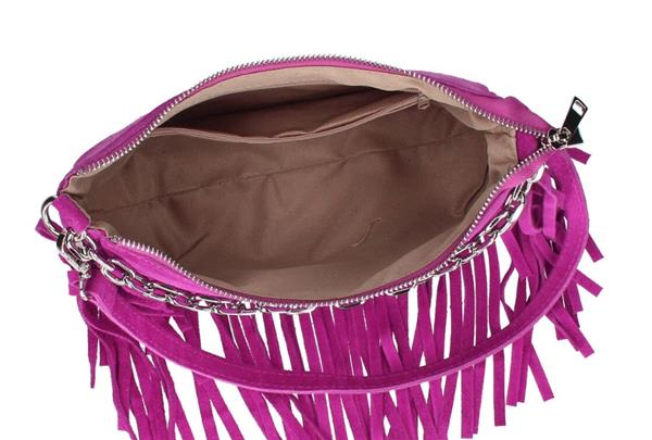 Grote foto clarissa ibizastijl su de handtas met franjes fuchsia sieraden tassen en uiterlijk damestassen