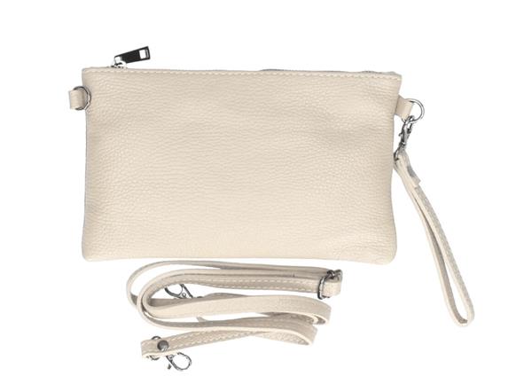 Grote foto melissa italiaans leren clutch beige met afneembaar schouderriempje sieraden tassen en uiterlijk damestassen