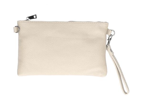 Grote foto melissa italiaans leren clutch beige met afneembaar schouderriempje sieraden tassen en uiterlijk damestassen