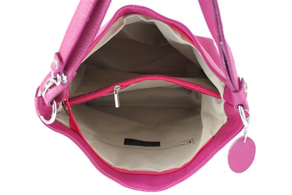 Grote foto fabiana leren schoudertas handtas roze made in italy sieraden tassen en uiterlijk damestassen