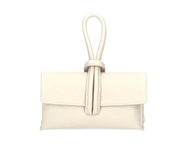 Grote foto sorella italiaans leren clutch beige met afneembare schouderriem sieraden tassen en uiterlijk damestassen